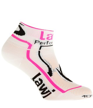 Cyklistické ponožky Performance krátké White/Fluo Pink