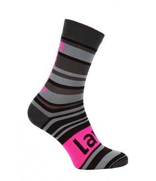 Cyklistické ponožky Rava dlouhé Grey/Fluo Pink